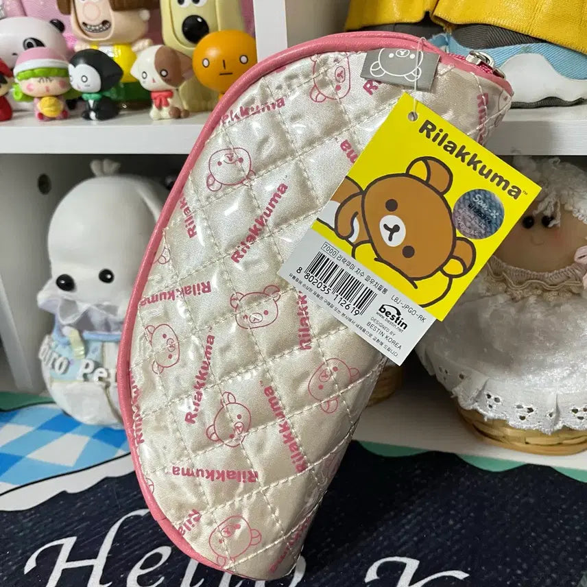 [BUNJANG] Rilakkuma Quilting Pouch Pencil Case Pink / 고전문구 리락쿠마 퀼팅 파우치 필통 핑크