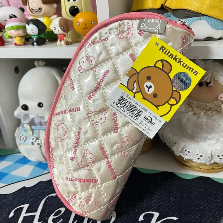 [BUNJANG] Rilakkuma Quilting Pouch Pencil Case Pink / 고전문구 리락쿠마 퀼팅 파우치 필통 핑크