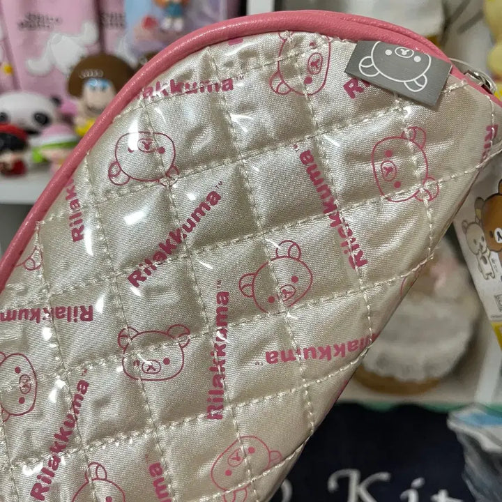 [BUNJANG] Rilakkuma Quilting Pouch Pencil Case Pink / 고전문구 리락쿠마 퀼팅 파우치 필통 핑크