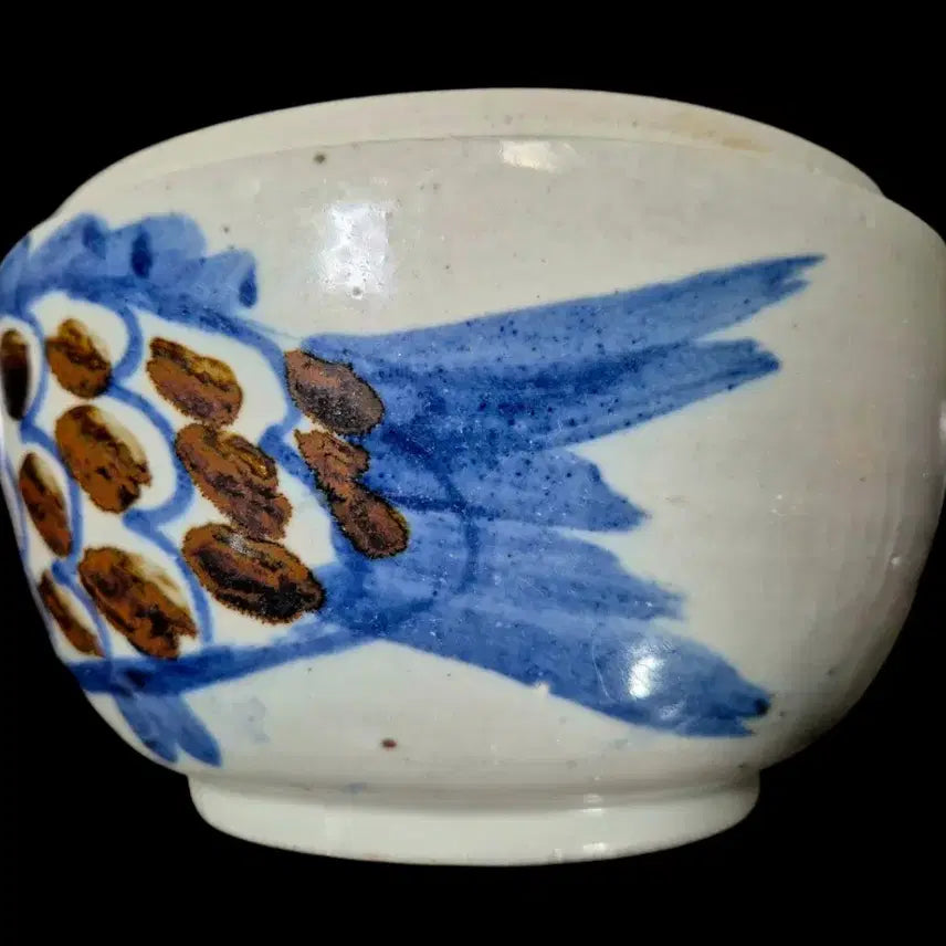 [BUNJANG] White Porcelain Blue and White Iron-Painted Fish Motif Jar (Lid Missing) / 백자청화철화어문합 뚜껑없음