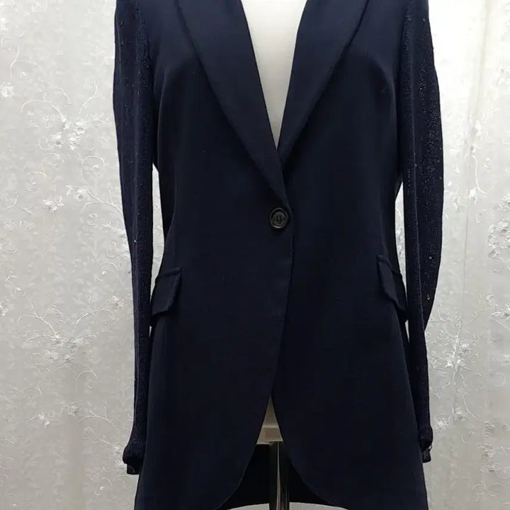 [BUNJANG] Brunello Cucinelli Navy Knit Sleeve Jacket (Size 55) / 브루넬로  쿠치넬리 자켓 55