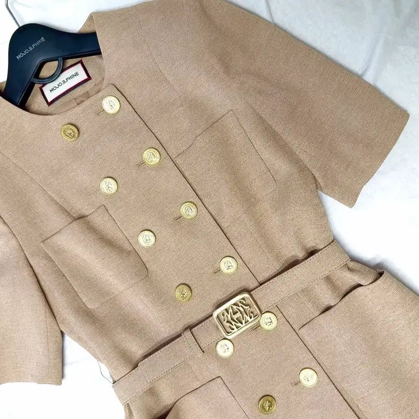 [SOLD OUT] MOJO.S.PHINE 모조에스핀 금장 더블 롱 자켓형 원피스