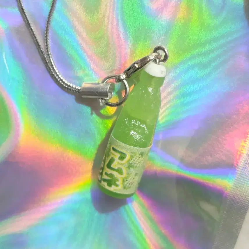 [BUNJANG] Melon Soda Ramune Drink Miniature Keychain / 메론소다 라무네 음료수 미니어처 키링