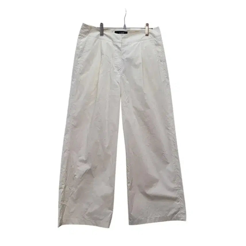 [BUNJANG] Cotton Blend Straight Fit Pants Beige Cream / 얇고 비치지 않는 면혼방 베이지크림컬러 일자핏 팬츠