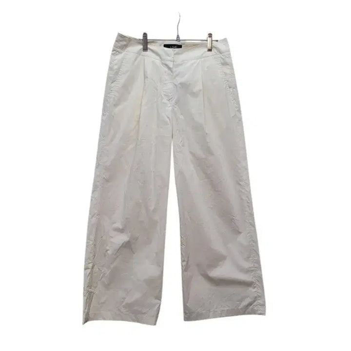[BUNJANG] Cotton Blend Straight Fit Pants Beige Cream / 얇고 비치지 않는 면혼방 베이지크림컬러 일자핏 팬츠
