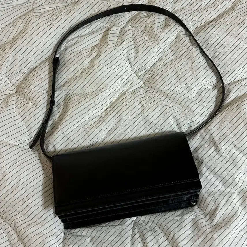[BUNJANG] Polunear Tri Bag Black Wrinkled Shoulder Bag / 폴뉴아 트라이백 블랙 크링클