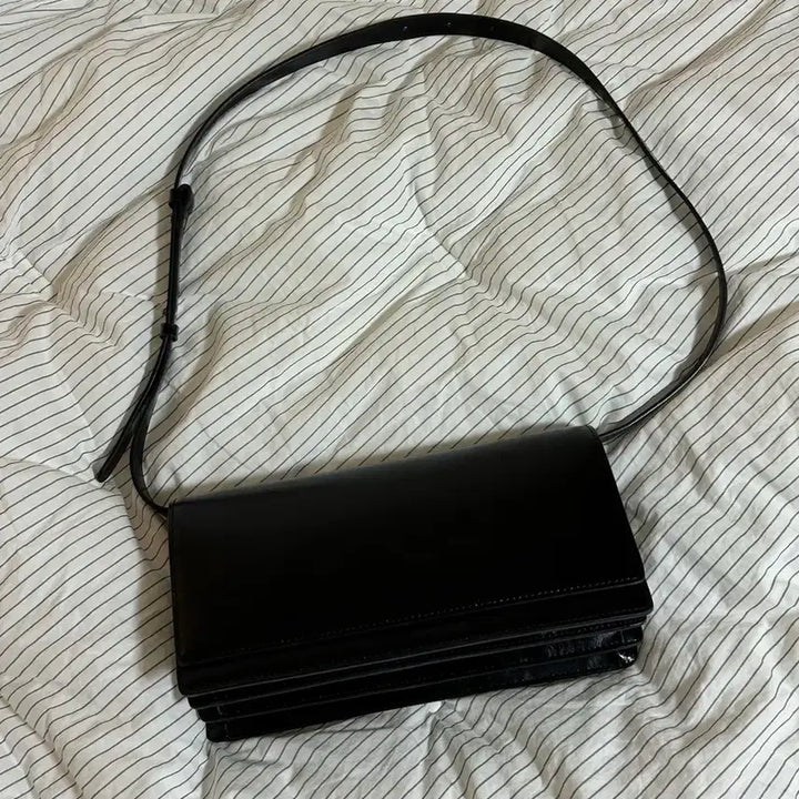 [BUNJANG] Polunear Tri Bag Black Wrinkled Shoulder Bag / 폴뉴아 트라이백 블랙 크링클