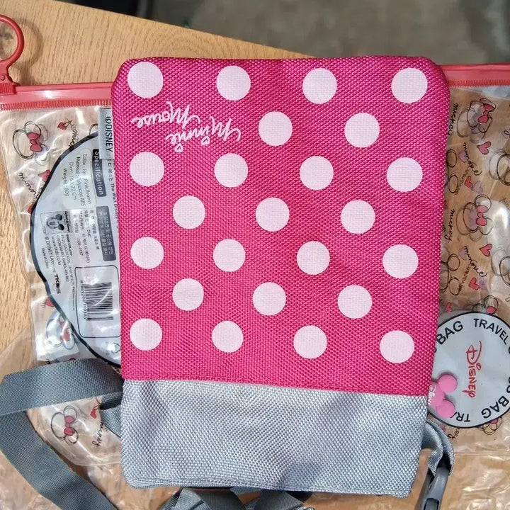 [BUNJANG] Disney Minnie Mouse Pink Polka Dot Crossbody Bag / 디즈니 미니마우스 핑크 땡땡이 크로스백