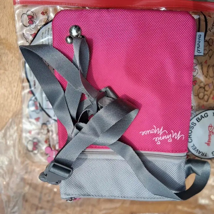 [BUNJANG] Disney Minnie Mouse Pink Polka Dot Crossbody Bag / 디즈니 미니마우스 핑크 땡땡이 크로스백