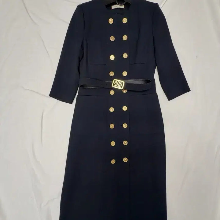 [SOLD OUT] 모조에스핀 MOJO.S.PHINE 네이비 금장 더블 롱 원피스
