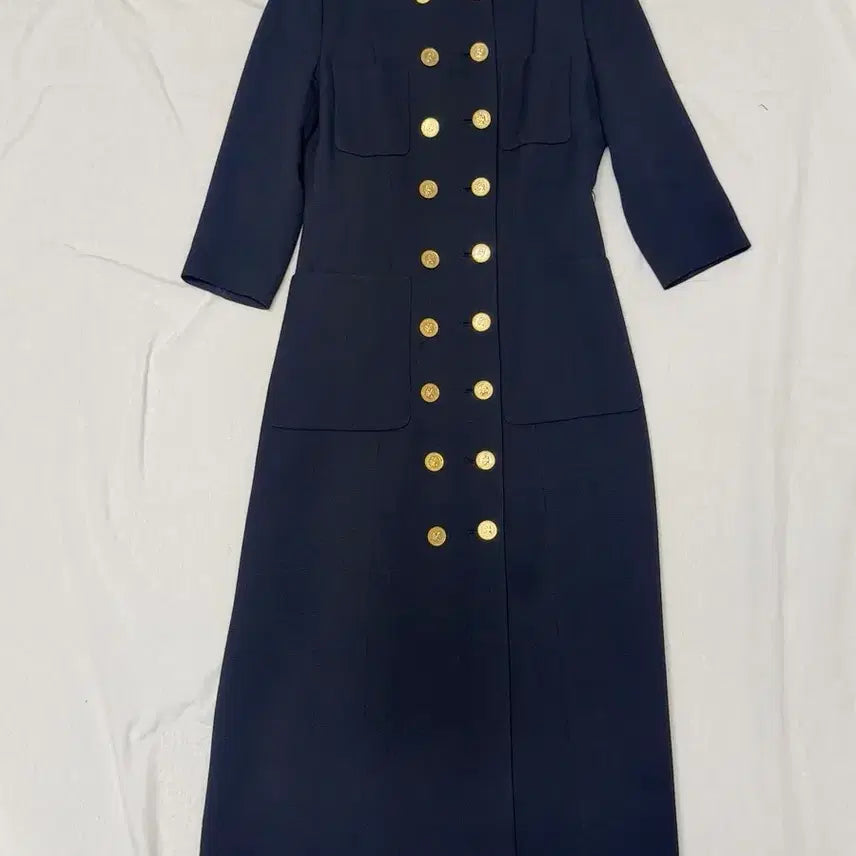 [SOLD OUT] 모조에스핀 MOJO.S.PHINE 네이비 금장 더블 롱 원피스