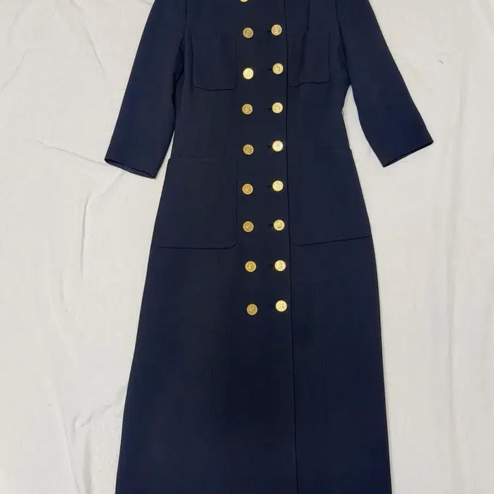 [SOLD OUT] 모조에스핀 MOJO.S.PHINE 네이비 금장 더블 롱 원피스