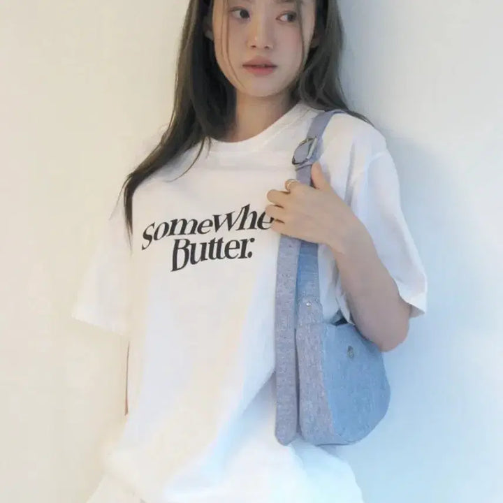 [BUNJANG] Somewhere Better Wave Logo Oversized T-Shirt White / 썸웨어버터 웨이브 로고 오버핏 티셔츠