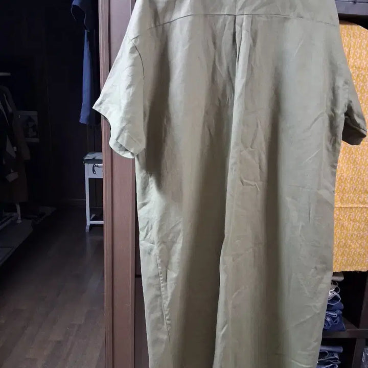 [BUNJANG] Khaki Linen Shirt Dress (L) / 카키색 린넨 셔츠 원피스(L)