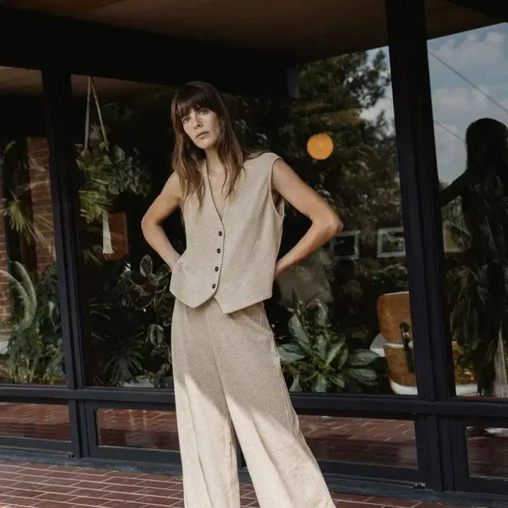 [BUNJANG] Zara Textured Jacquard Vest Ivory / 자라 텍스처 자카드 베스트 아이보리