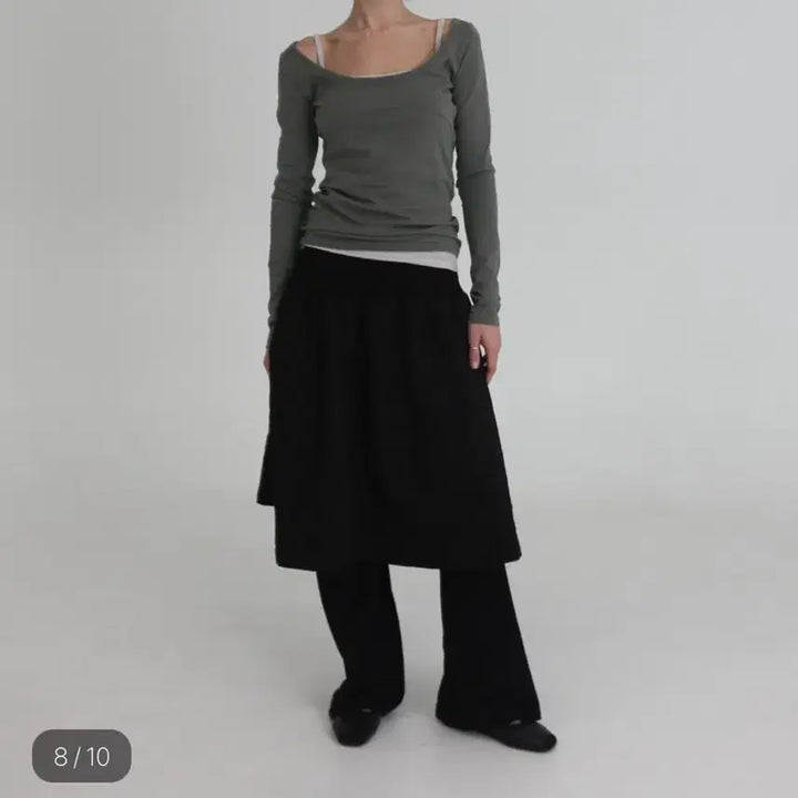 [BUNJANG] Amour Shy Banding Midi Skirt Jacquard Black / 아모르샤이 BANDING MIDI SKIRT JACQUARD BLACK