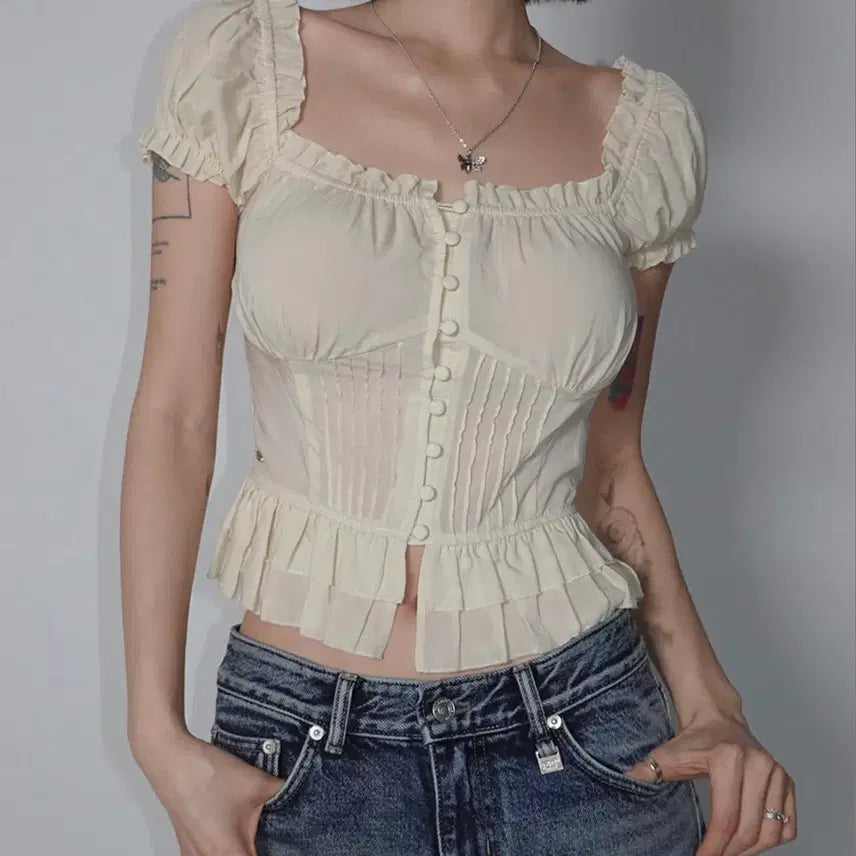 [BUNJANG] Faye Jade Julie Blouse Cream Ivory / 페일제이드 줄리 블라우스 크림아이보리