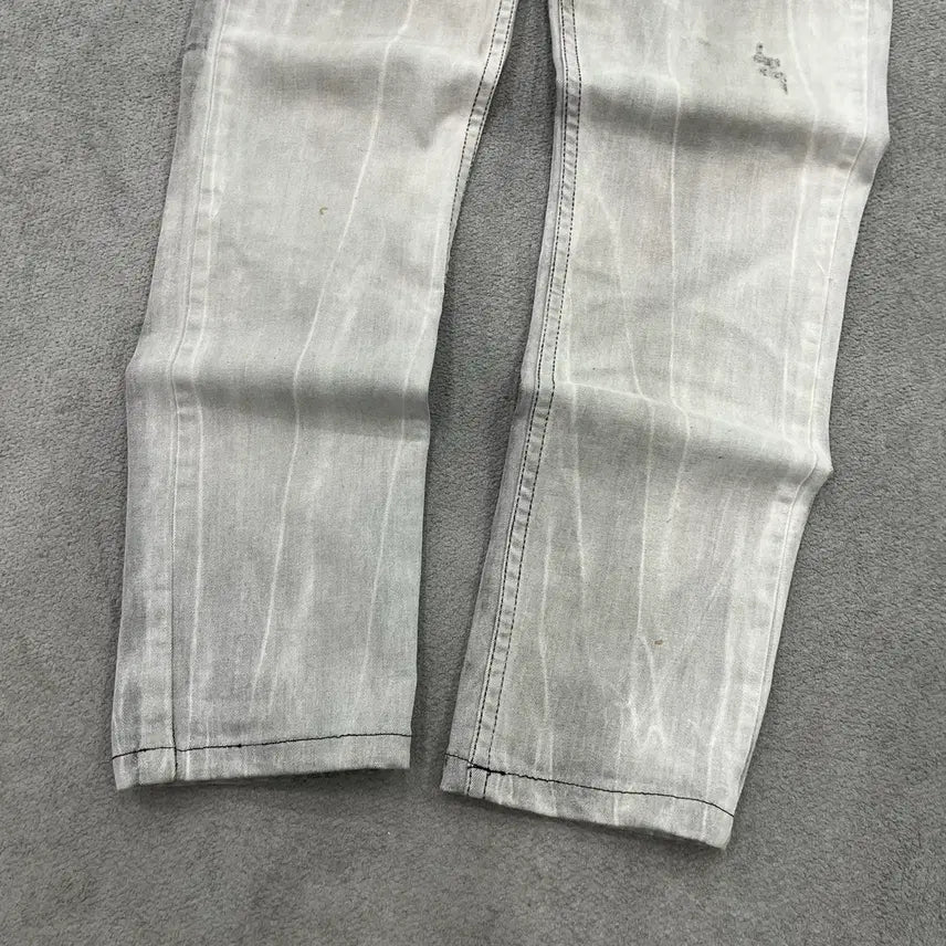 [BUNJANG] Cloud72 Leather Patchwork Denim Pants / 34 cloud72 레더 스컬 패치워크 데님팬츠