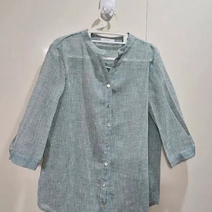 [BUNJANG] Linen Blend Mandarin Collar Shirt / 린넨 혼방 차이나넥 셔츠