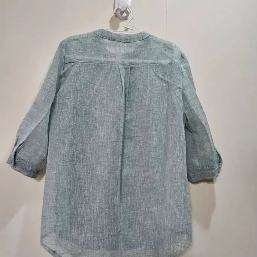 [BUNJANG] Linen Blend Mandarin Collar Shirt / 린넨 혼방 차이나넥 셔츠