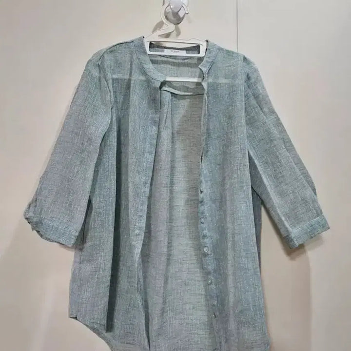 [BUNJANG] Linen Blend Mandarin Collar Shirt / 린넨 혼방 차이나넥 셔츠