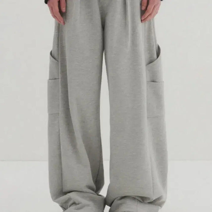 [BUNJANG] DNSR Side Pintuck Cargo Sweatpants Grey / (M) DNSR 사이드 핀턱 카고 스웨트 팬츠 그레이
