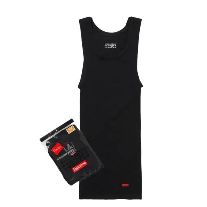 [BUNJANG] Supreme x MM6 Maison Margiela Hanes Tank Top (Black, Size M) / 슈프림 x MM6 메종마르지엘라 헤인즈 탱크탑