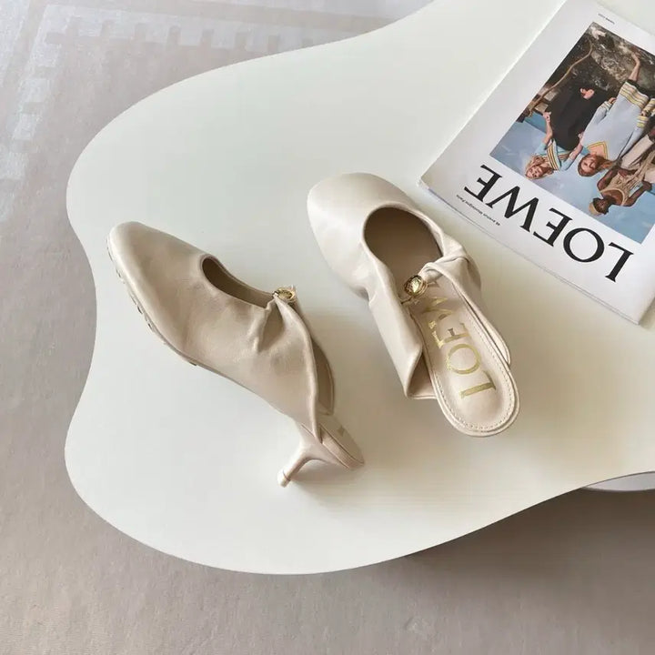 [BUNJANG] Loewe Pebble Mule Low Heel Sandals (4.5cm) / 로에베 크림 페블 뮬 낮은 굽 샌들 4.5cm