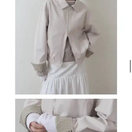 [BUNJANG] Korelle Curved Blouson Ash Cream / 포르어 커브드 블루종 애쉬크림