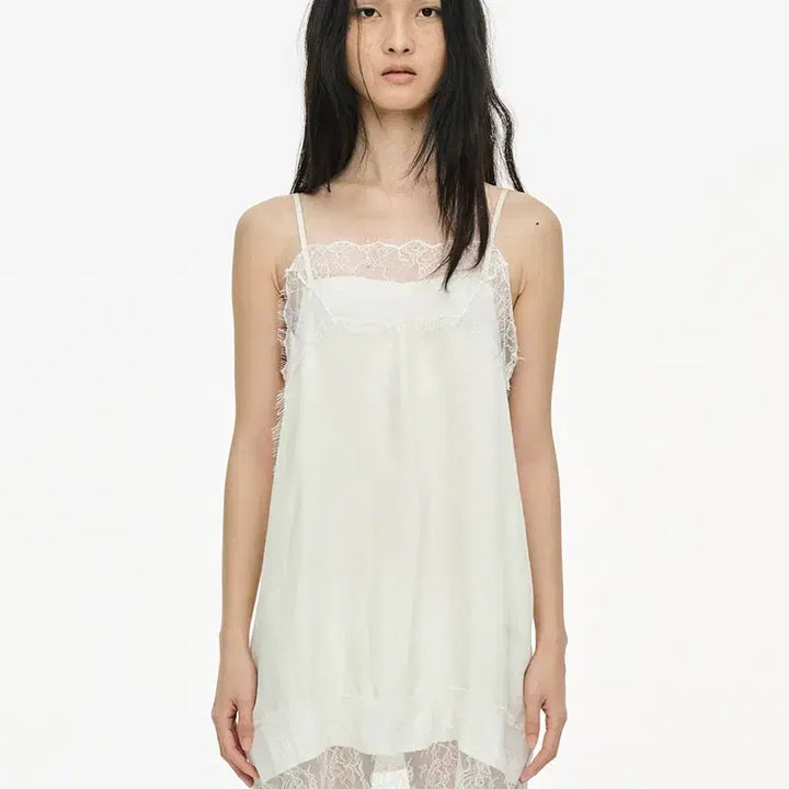 [BUNJANG] SERIC Lace Slip Dress Ivory / 세릭 레이스 슬립 드레스 아이보리