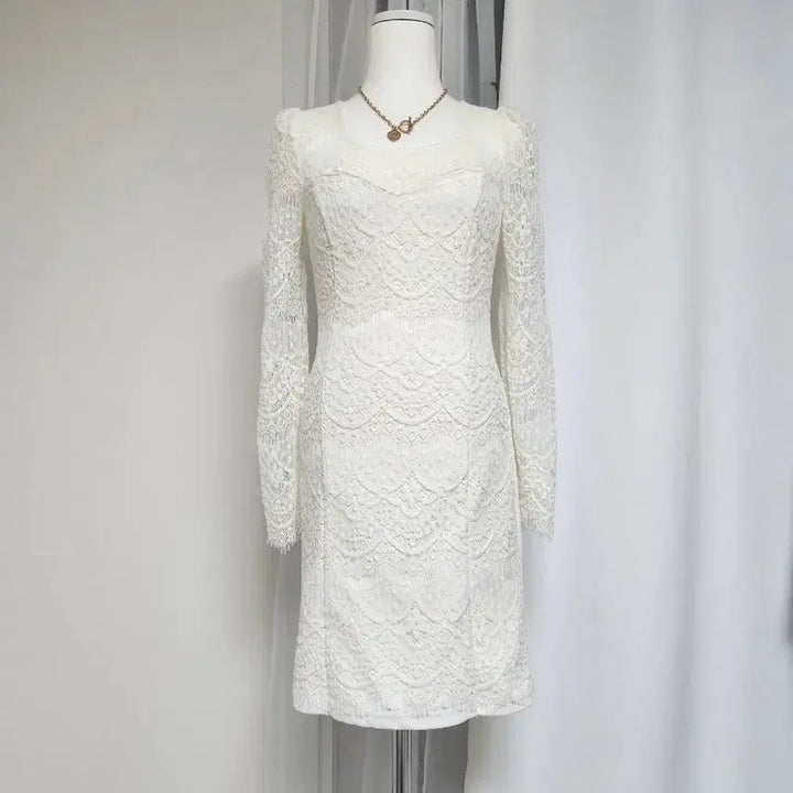 [BUNJANG] Ivory Lace Mini Dress / 아이보리 레이스 미니 원피스