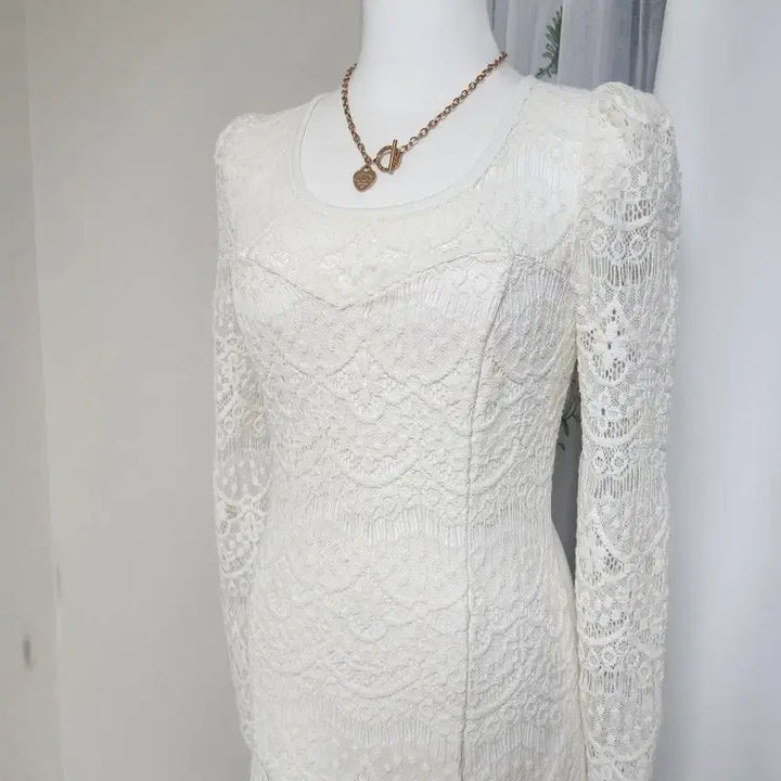 [BUNJANG] Ivory Lace Mini Dress / 아이보리 레이스 미니 원피스