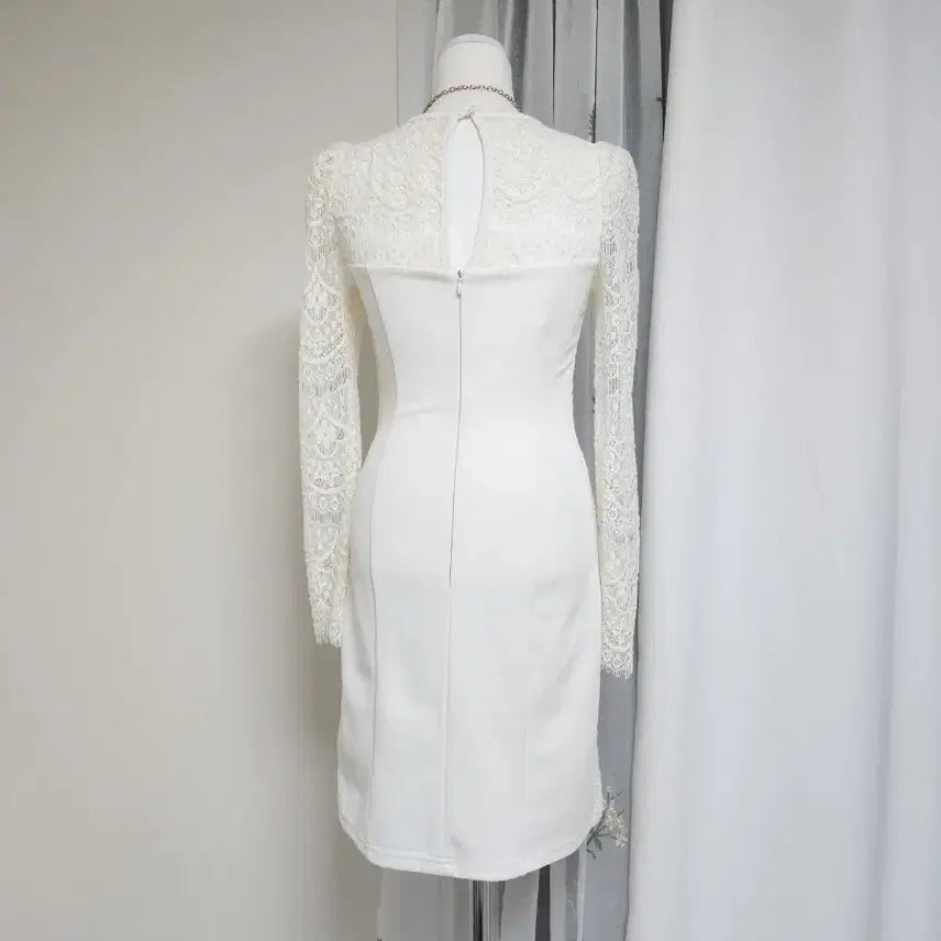[BUNJANG] Ivory Lace Mini Dress / 아이보리 레이스 미니 원피스