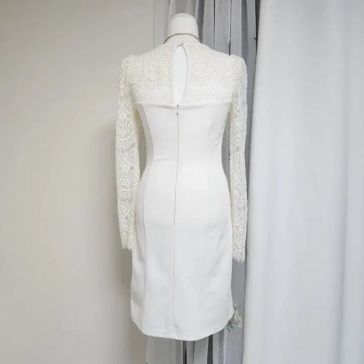 [BUNJANG] Ivory Lace Mini Dress / 아이보리 레이스 미니 원피스