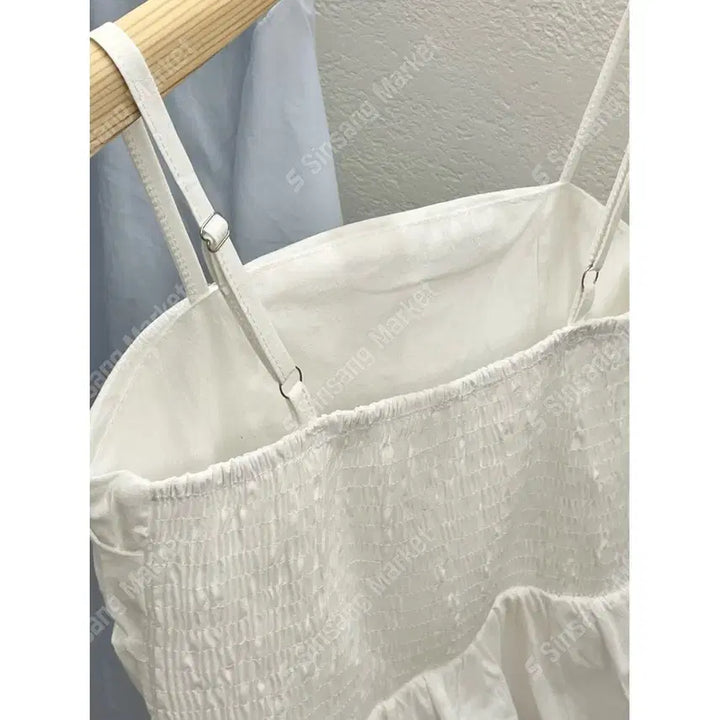 [BUNJANG] Smocked Bustier Tube Top with Adjustable Straps / 끈조절O 끈나시 뷔스티에 스모크 블라우스 튜브탑 / 129