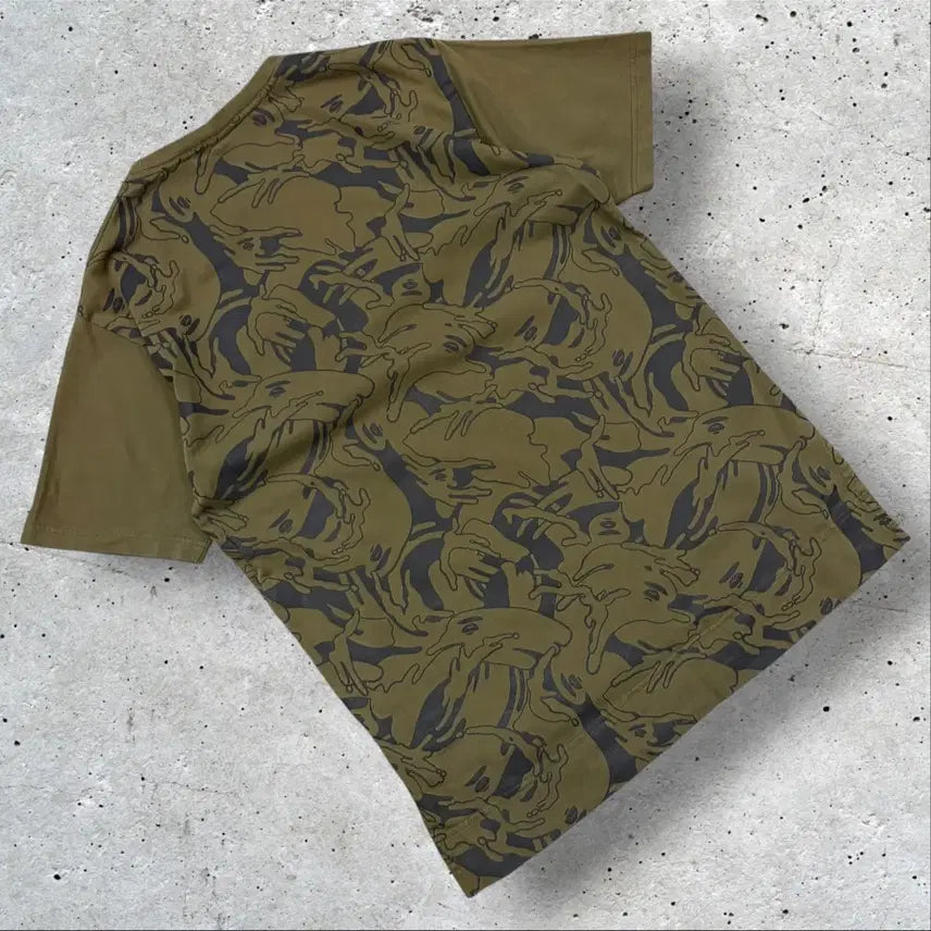 [BUNJANG] AAPE Aape Scotch Pattern Khaki Short Sleeve T-Shirt L / [L] AAPE 에이프 스카치 카키색 패턴 반팔 티셔츠