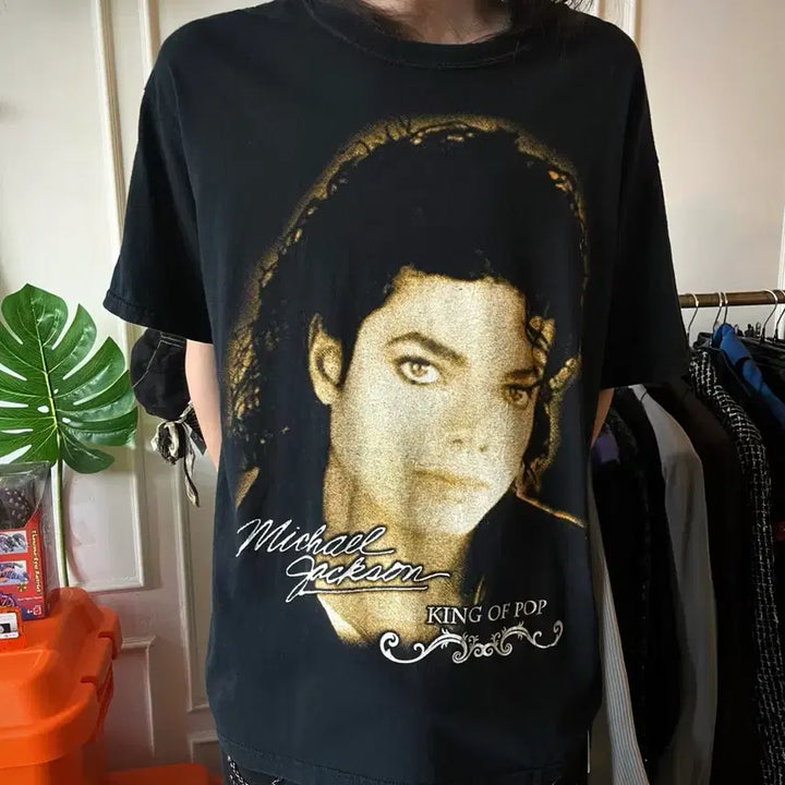 [BUNJANG] Michael Jackson 2000s Vintage Bootleg Big Face Printing T-Shirt / 2000s 마이클잭슨 빈티지 부틀랙 프린팅 반팔 티셔츠