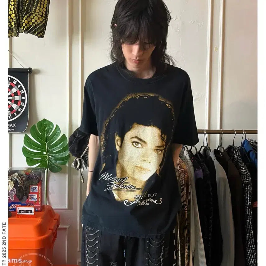 [BUNJANG] Michael Jackson 2000s Vintage Bootleg Big Face Printing T-Shirt / 2000s 마이클잭슨 빈티지 부틀랙 프린팅 반팔 티셔츠