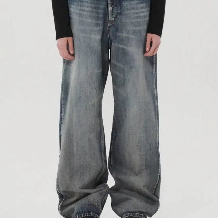 [BUNJANG] DNSR Signature Wide Denim Pants Vintage Blue (L) / (L) DNSR 시그니처 와이드 데님 팬츠 빈티지 블루