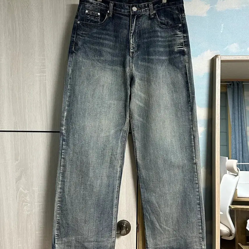 [BUNJANG] DNSR Signature Wide Denim Pants Vintage Blue (L) / (L) DNSR 시그니처 와이드 데님 팬츠 빈티지 블루