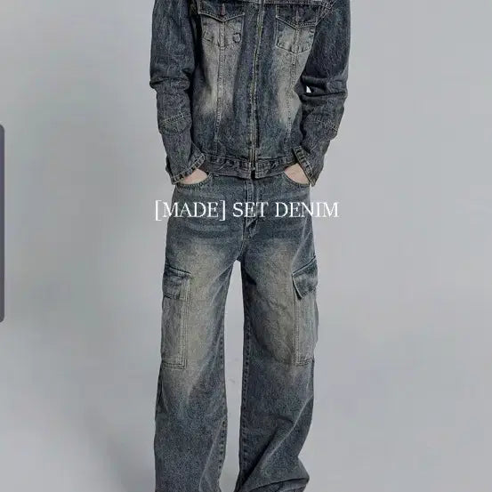 [BUNJANG] KOSIHARU Cropped Denim Jacket Set / 코시하루 청자켓 세트