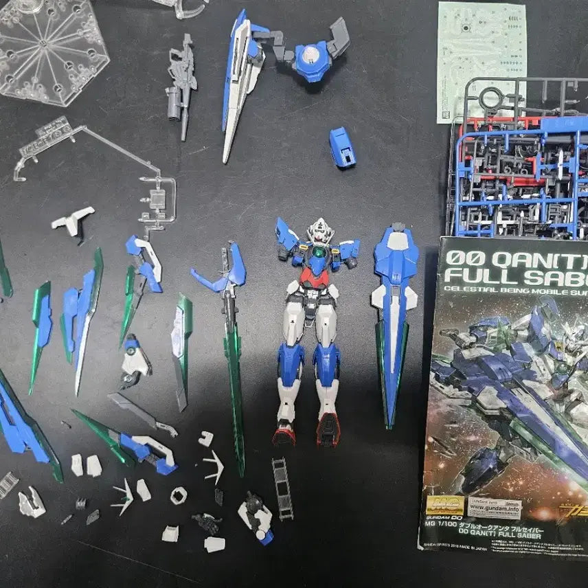 [BUNJANG] Bandai MG 1/100 Double Quanta Full Saber Gundam Model Kit (Unfinished) / Mg 더블어 퀀터 풀 세이버 건담 만들다가 마무리 못했어요ㅠ