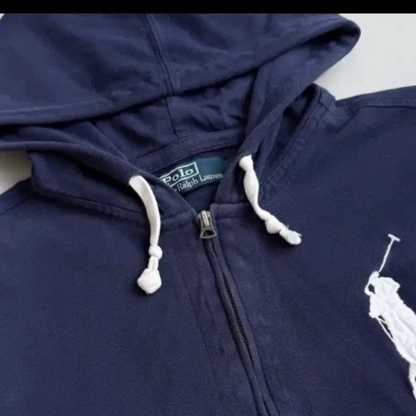 [BUNJANG] Polo Ralph Lauren Big Pony Hooded Zip-Up Jacket L Navy / 빅포니 후드집업