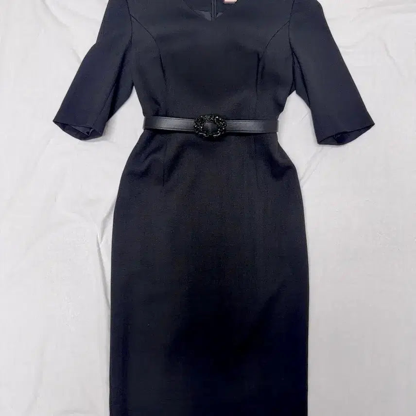 [SOLD OUT] 모조에스핀 블랙 미디 정장 원피스