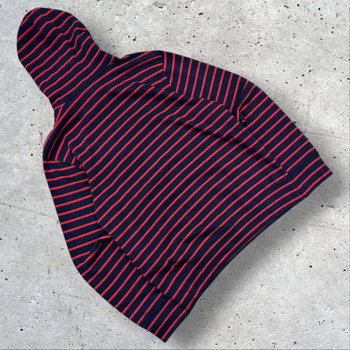 [BUNJANG] Polo Ralph Lauren Striped Hoodie Navy Red Size S / [S] 폴로 랄프로렌 신형 큐알 스트라이프 후드티 네이비 레드