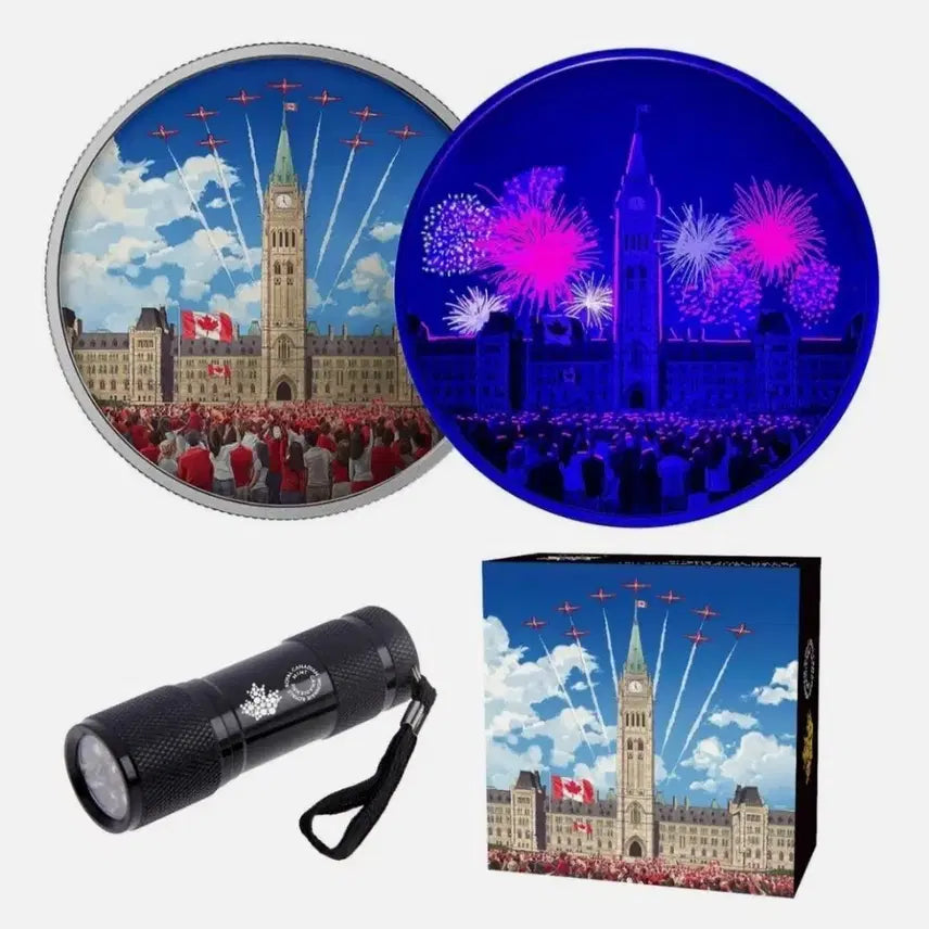 [BUNJANG] 2017 Canada 2 oz Pure Silver Glow Parliament Building Coin / 2017 캐나다 2온스 의회 건물 퓨어 실버 글로우 실버