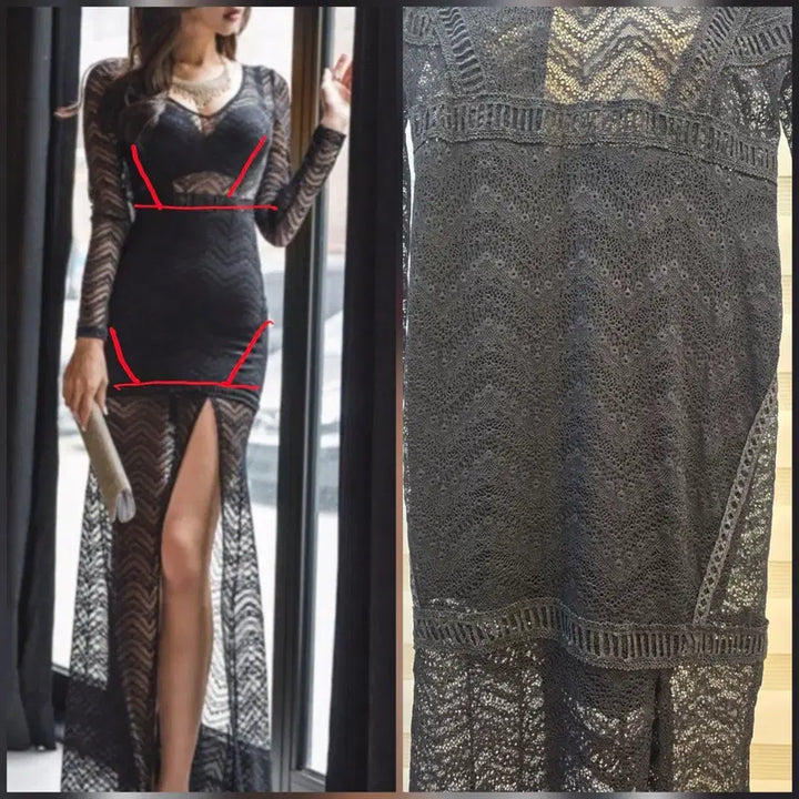 [BUNJANG] Immanuel Long Sleeve Lace Dress / [66]긴팔레이스 드레스 롱원피스 홀복