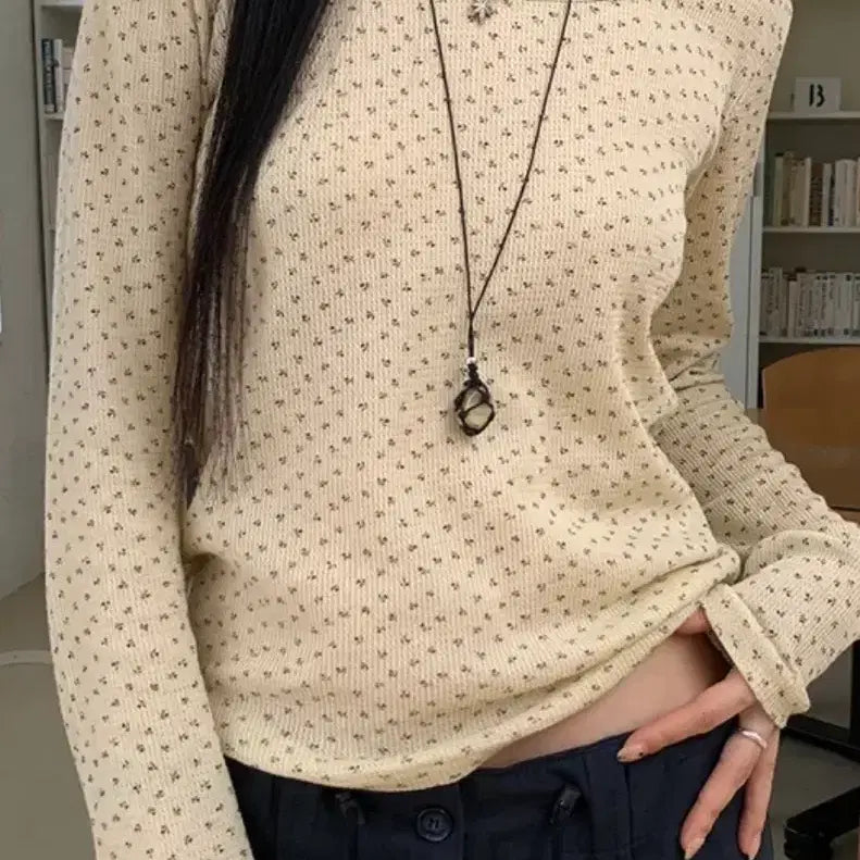 [BUNJANG] Paintedwood Floral Cream Long Sleeve Cardigan Set / 페인티드우드 꽃무늬 크림 롱 슬리브 가디건