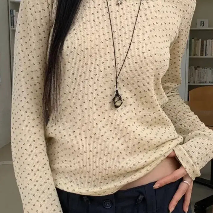 [BUNJANG] Paintedwood Floral Cream Long Sleeve Cardigan Set / 페인티드우드 꽃무늬 크림 롱 슬리브 가디건