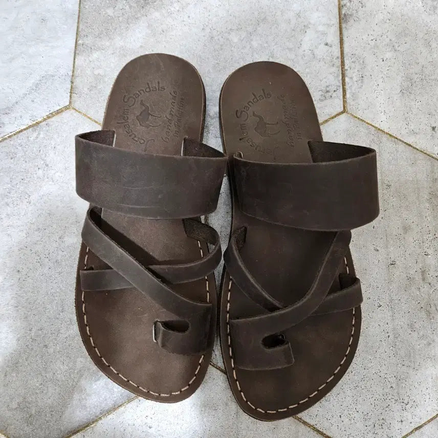 [BUNJANG] Jerusalem Sandals The Good Shepherd Nubuck Suede Flip-Flop Sandals Brown Size 270 / [270] 예루살렘 샌들 슬리퍼 쪼리